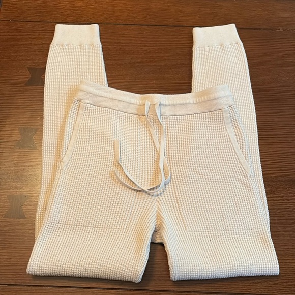 White + Warren XS Waffle Knit Lounge Pants Joggers. Cream. Heavyweight - Picture 1 of 10